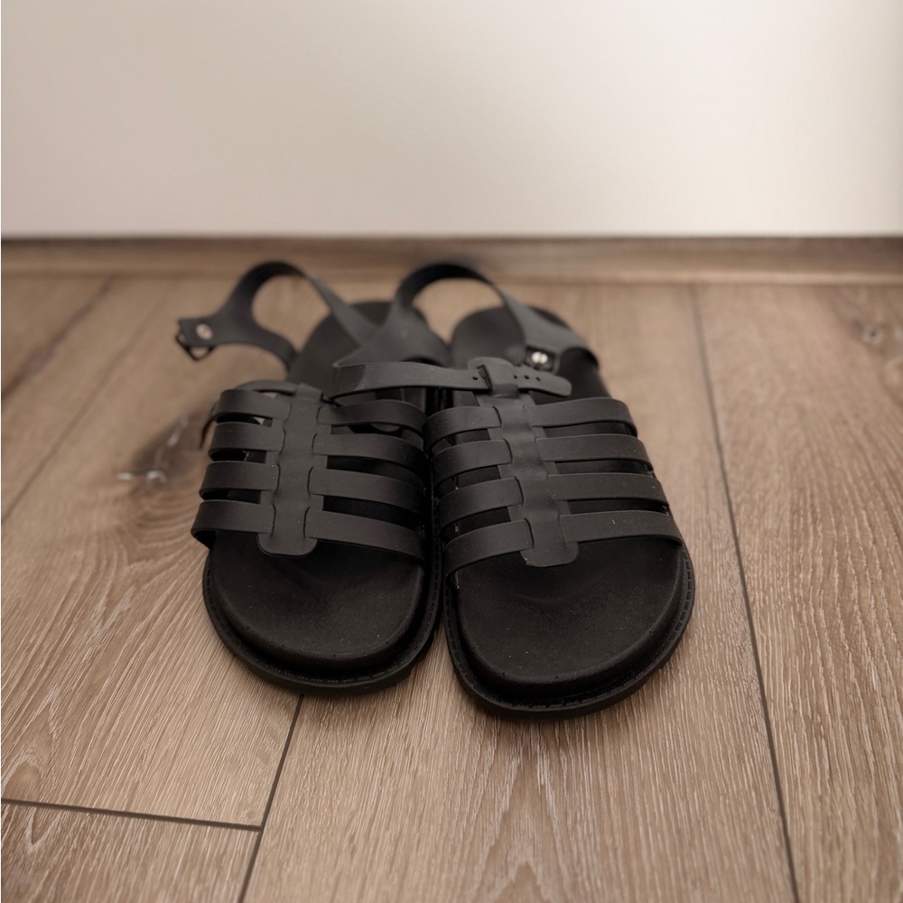 Amazon Women’s Black Multi-Strap Leather Sandals